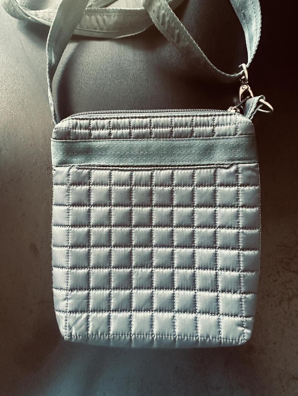 Lug Small Gray Quilted Crossbody Bag with Adjustable Strap EUC
